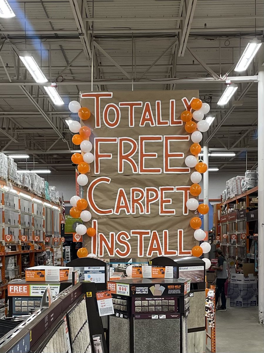Thank you to Damon and Mike for putting up our fabulous carpet install sign!! @julescommon @THDGorski @AOcker_HD