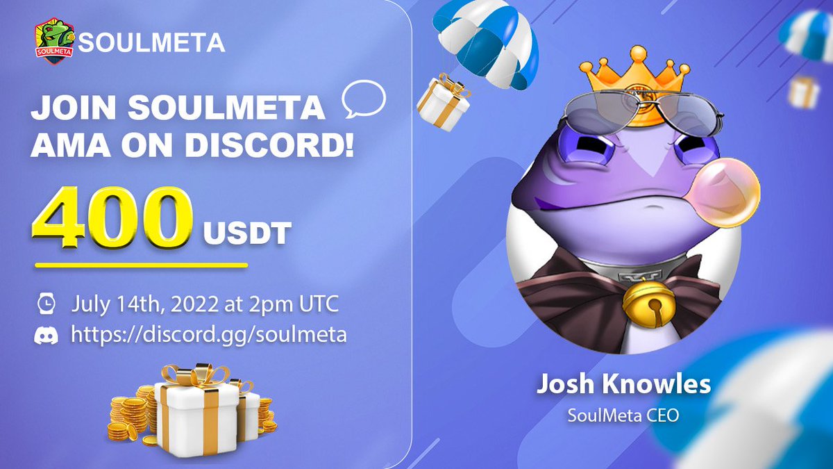 ea_emilia's tweet photo. @BSCGemsAlert 🥳Join #Soulmeta AMA on Discord!

SoulMeta is preparing gifts worth of 400 USDT to be given out in three sessions.💰

We will have SoulMeta Global CEO Josh Knowles as our distinguished guest in the event!

🕰 July 14th, 2022 at 2pm UTC 
📍https://t.co/9cwIe1rz7x

#Giveaway #NFT https://t.co/rIZLRjpI5x