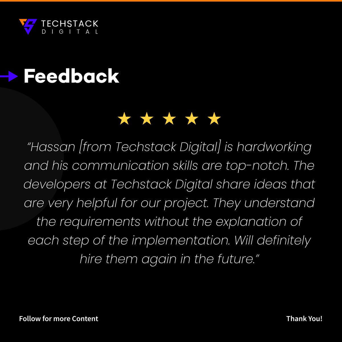 TechstackD_'s tweet image. Client Diaries Vol 3.
Another feedback was preserved in our hall of awesomeness. Here are the highlights of this long-term project. 
#clientdiaries #techstackclientdiaries #clientsatisfaction #feedbacks #techstackdigital #software
#softwaredeveloper #website #websitedesigning