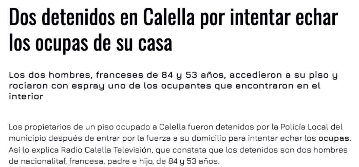 kike_moris's tweet photo. 2 detenidos por entrar a su propia casa para echar a un okupa

Si estás a favor de esta noticia por favor deja de seguirme pero ya https://t.co/zucXNgJRDm