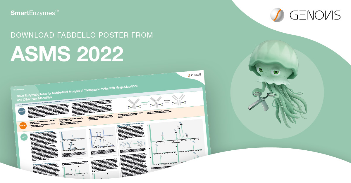 A new FabDELLO™ poster on middle-level analysis of bispecifics and therapeutic mAbs with hinge mutations is available for downloading here:  genovis.com/support/resour… 

#genovis #smartenzymes #middlelevel #bipecifics #asms2022