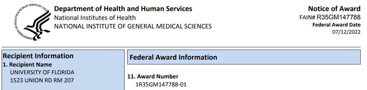 JainLaboratory's tweet photo. Most exciting news for @JainLaboratory- We just received an Early Stage Investigator #MIRA #R35. Thanks, @NIH @NIGMS! 

This 5-yr, $1.83M award will support discovery/engineering of new #CRISPR/Cas tools and help us mentor new grad students/postdocs. Yes, we're hiring! @UF @UFChE https://t.co/c5zpvULAfm