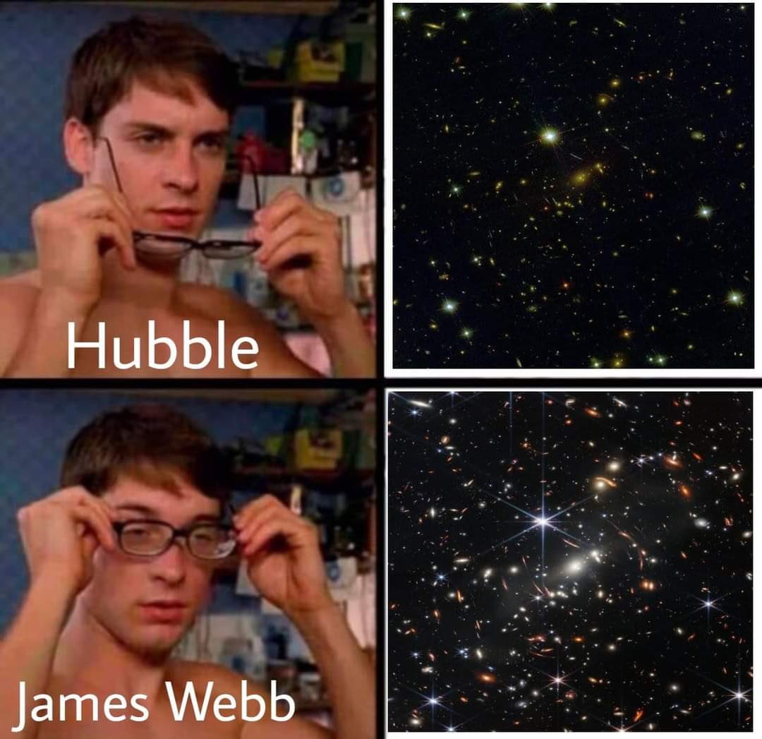 stephanevw's tweet photo. Thread com os melhores memes do James Webb. 👇 https://t.co/dRmucUjnyW