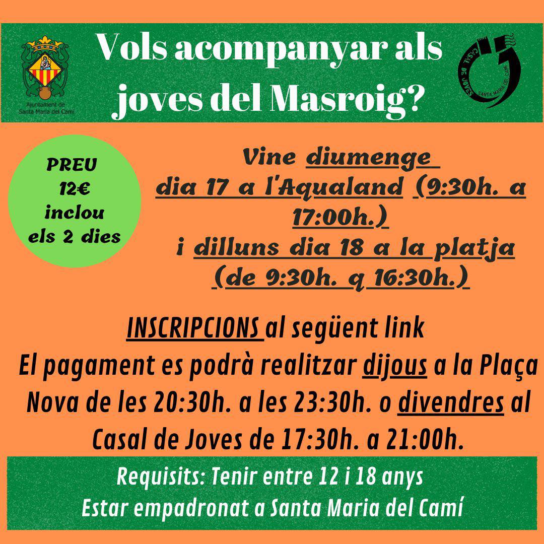 Sortides amb els joves del Masroig que ens visiten durant aquestes festes. 
Us hi podeu apuntar al següent enllaç! 
docs.google.com/forms/d/1h7OKN…