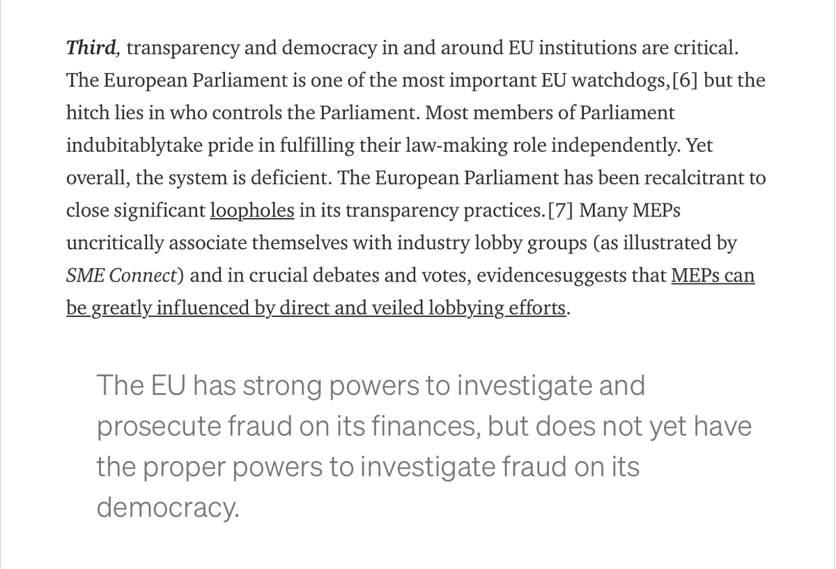 GRiekeles's tweet photo. 3⃣ Transparency + democracy in & around EU institutions is critical.
The EU has strong powers to investigate fraud on its finances but not on its democracy.
EU's #TransparencyRegister must be given investigative powers to uncover circumvention & breaches of its code of conduct. https://t.co/gH0HBH0jqT
