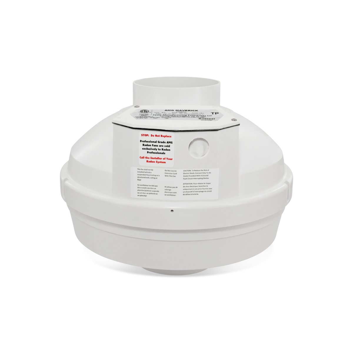 The AMG Maverick (our most popular fan) is available in white and grey and fits 4" Fernco Couplers. We recommend this fan for moderate-sized, newer homes or structures ranging between 500- 2200 sq. ft. with porous sub-slabs such as gravel.#radon #indoorairquality #radonmitigation