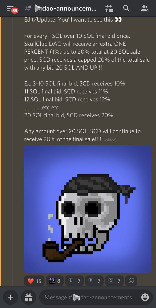 Marco_Batts15's tweet photo. Huge opportunity to obtain a #legendaryrank @SkullClubNFT for a DEAL. Up to 20% of final bid back to the #DAO to further benefit the community. What are you waiting on? Check us out on #discord now and get your bid in before too late https://t.co/6QLDxUYg9X
