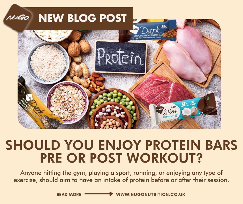 nugonutritionuk's tweet photo. The latest edition of the NuGo Blog is here! This month we look at whether you should enjoy protein before or after you exercise. 

Read the full blog at: https://t.co/hZK6udObtG 

#Protein #ProteinBars #Exercise #GymLife #Gym #Fitness #NuGo #NuGoNutrition #NuGoBars https://t.co/gCT4CRFi1y