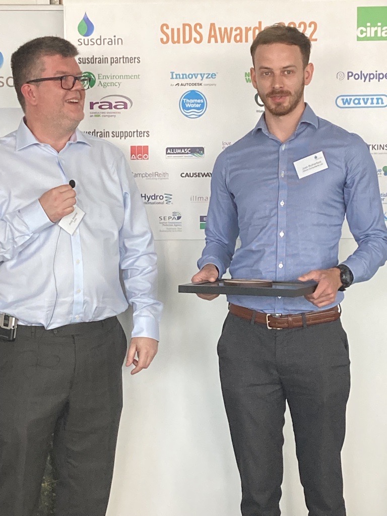 And the SuDS Rising Star Champion Award goes to... Josh Rutherford @atkinsglobal - Congratulations!