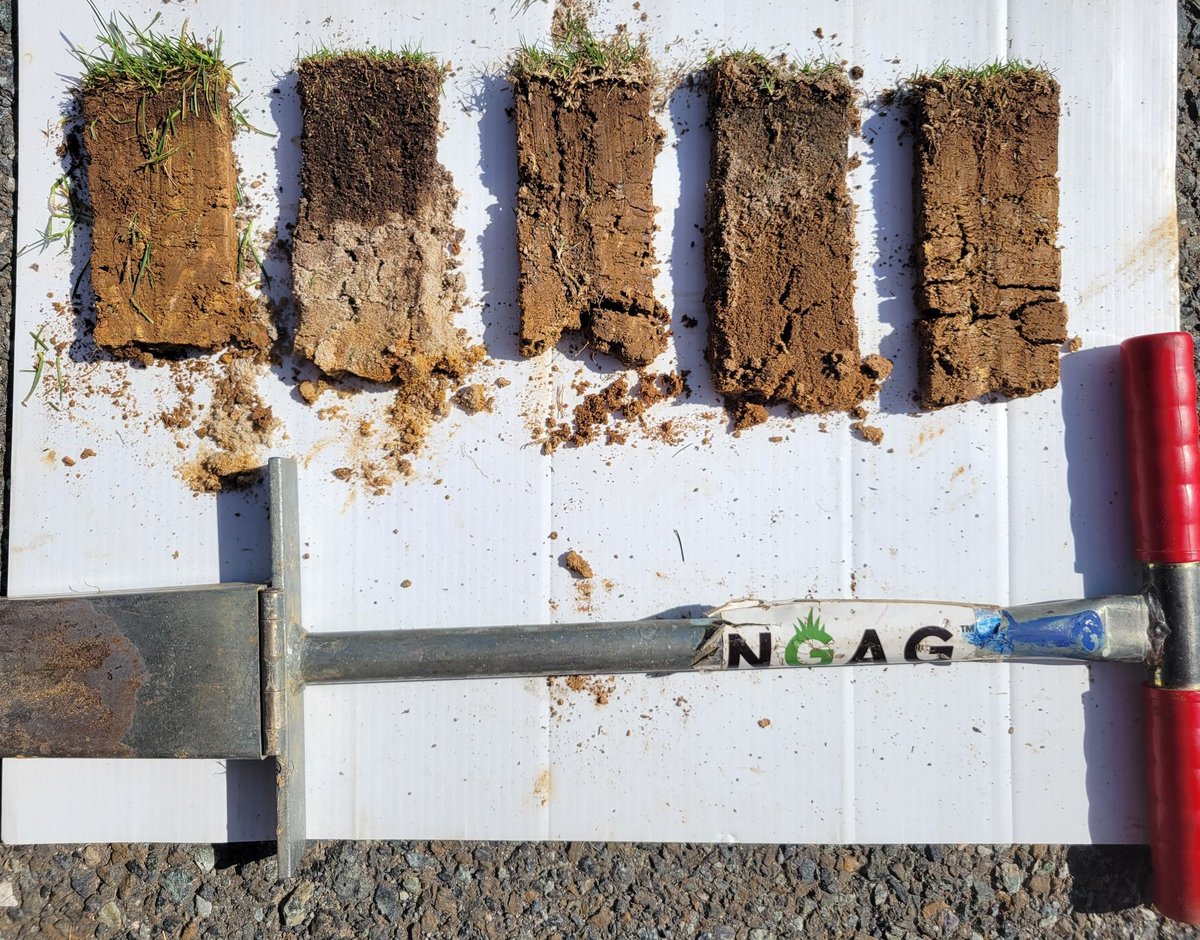 .@MDSoccerPlex Sports Turf Institute Apprenticeship program is in Week 2! This AM @JeradRMinnick 'dug in' to different rootzone constructions & we examined how @MDSoccerPlexGEM is working to create a standard rootzone for all fields #ItsScience #NaturalGrass #LearnByDoing