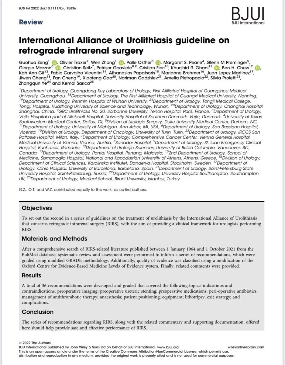 Another valuable publication from 'International Alliance of Urolithiasis (IAU) 'focusing on the routine application of RIRS in clinical practice.Thanks for the generous efforts given by the renown experts in this field of endourology. An excellent guide for the young urologists.