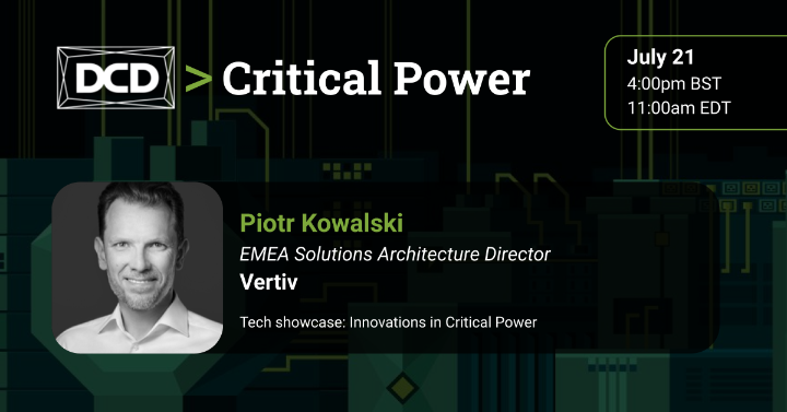 taylorj143's tweet photo. Join Vertiv’s Piotr Kowalski in this DCD Tech Showcase to learn about #hybriddatacenter construction using prefabricated #modulardatacenter components for hyperscale deployments. 
Date: July 21, 2022
Time: 4:00 pm BST | 11:00 am EDT
https://t.co/D3VeB2Wx3y 
#DCDBroadcast https://t.co/wxZWOwR6hM