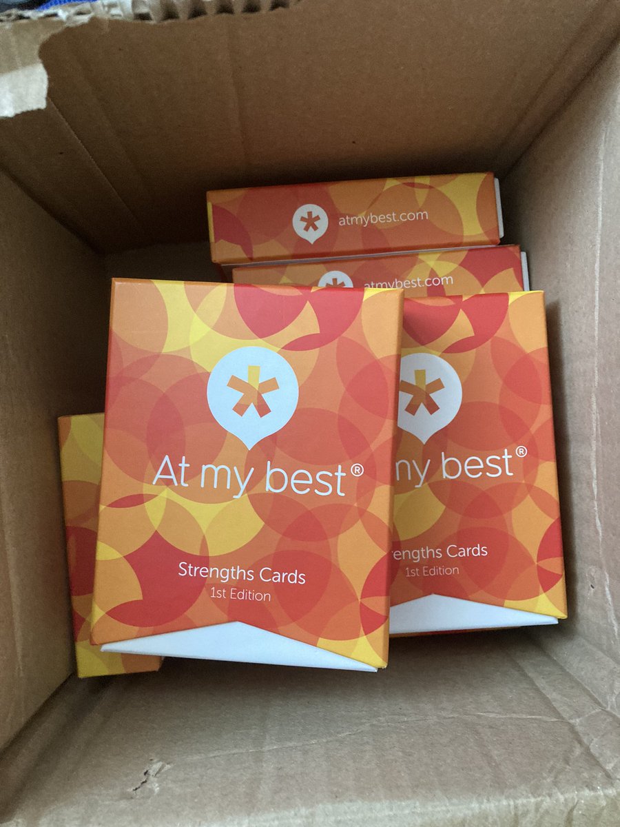 Not often we get post in the office anymore, but this little delivery makes me very happy! A new bundle of <a href="/At_My_Best/">At My Best</a> strengths cards to use in our coaching and development 😁💪 <a href="/CCCU_SD/">CCCU People Development</a>