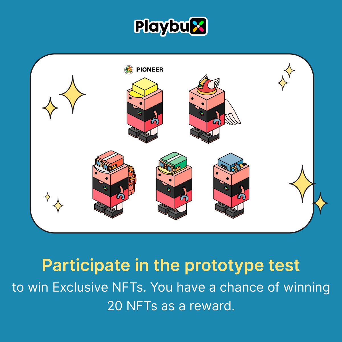 playbuxco's tweet photo. Anyone can't get this set of special NFTs . Only participants who do the quest and win the challenge in the prototype testing event.
https://t.co/OSXB1VGagl

#BinanceLabs #binance
#bnbchain #Playbux 
#Shoptoearn #Metaverse 
#NFTs #NFTsDROP https://t.co/bW7Pm3QxiY