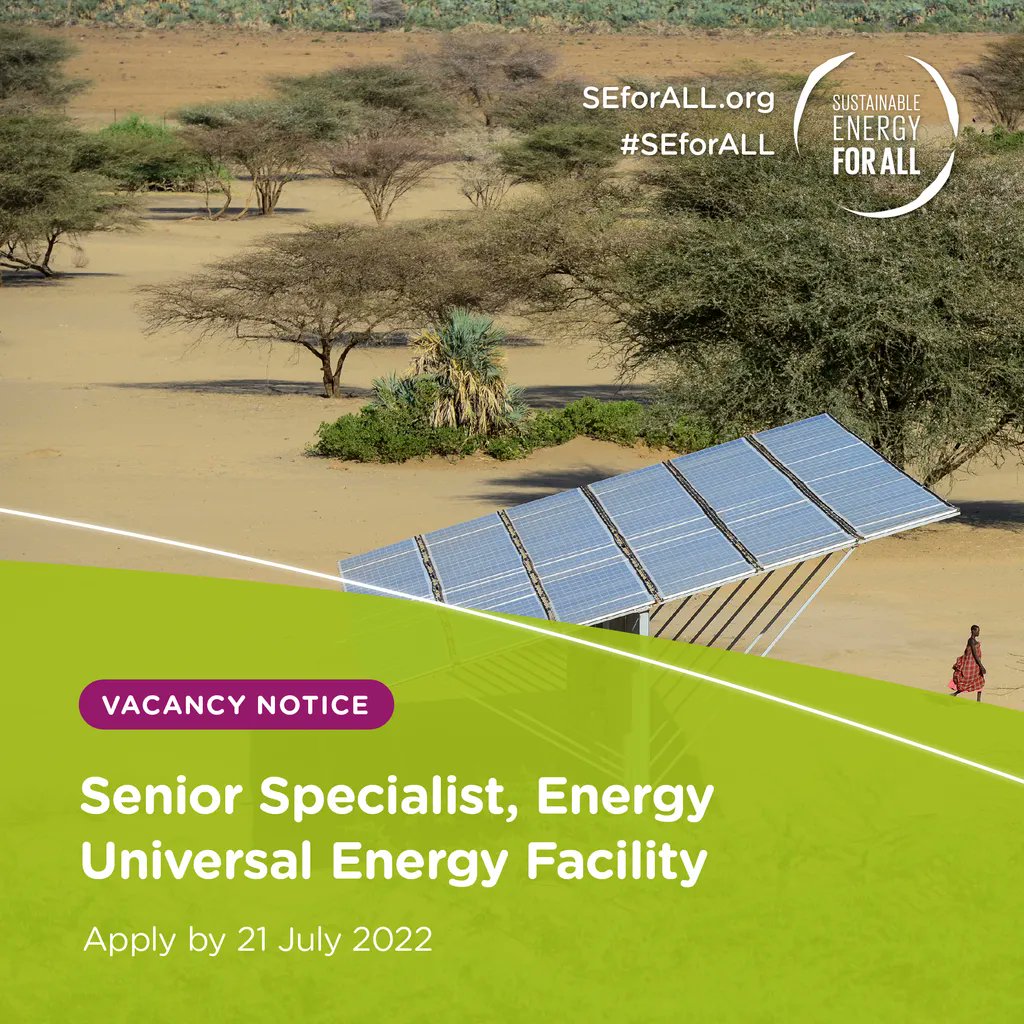 SEforALLorg's tweet photo. 🔴JOB ALERT
Senior Energy Specialist, Results-Based Financing to help: 
✅Scale #energyaccess solutions across sub-Saharan #Africa
✅Upstream development and operationalization for implementation
✅Support development and operationalization for #UEF

https://t.co/CNCE3H2PQa https://t.co/mGRgSpLgje