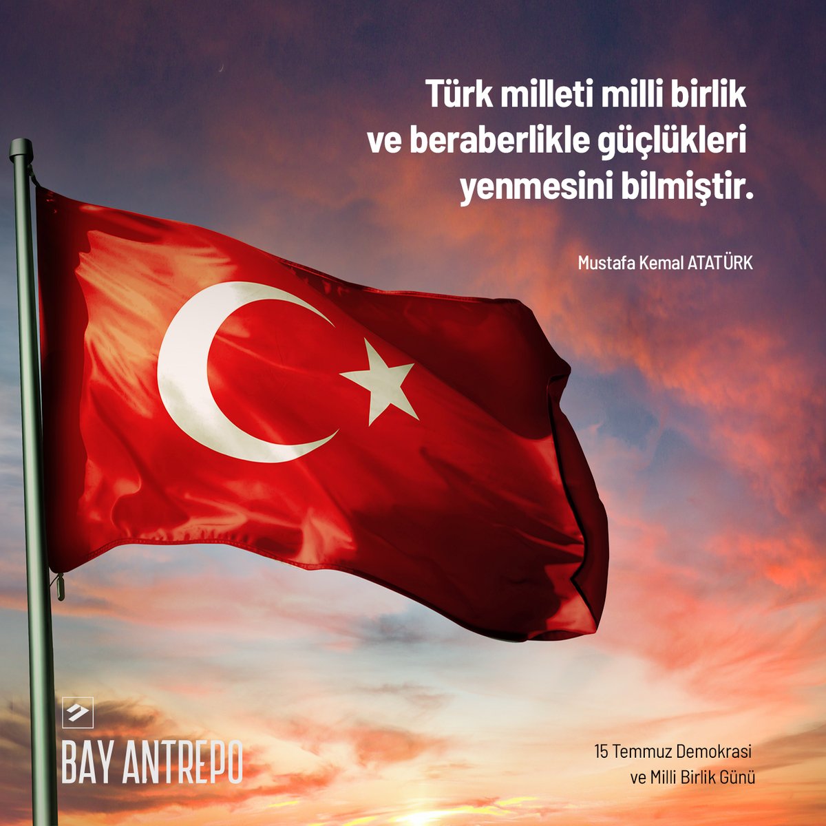 Türk milleti milli birlik ve beraberlikle güçlükleri yenmesini bilmiştir.
Demokrasisine ve iradesine gözünü kırpmadan sahip çıkan milletimize sonsuz minnetle.
#haskan #BayAntrepo #15temmuz #15temmuzdemokrasivemillibirlikgünü