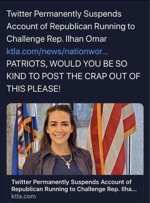 kpjc57's tweet photo. Ilhan Omar must be defeated. https://t.co/LiUogj4nAe