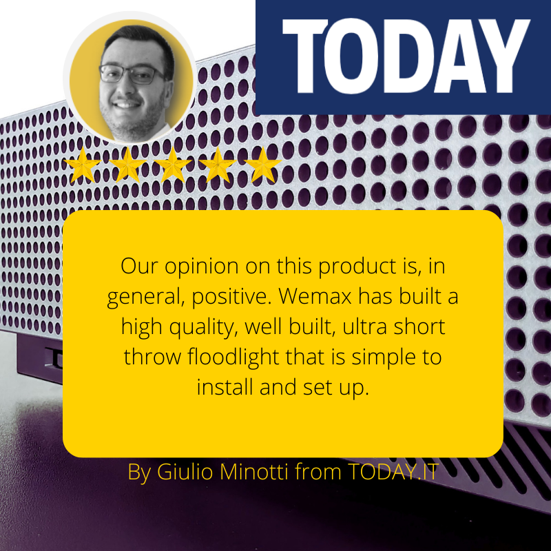wemaxprojectors's tweet photo. Check the positive review from @today.it about Wemax Nova #4k #laserprojector #ultrashortthrow here https://t.co/pv3qU2AgdQ https://t.co/bmAZL8t5m6