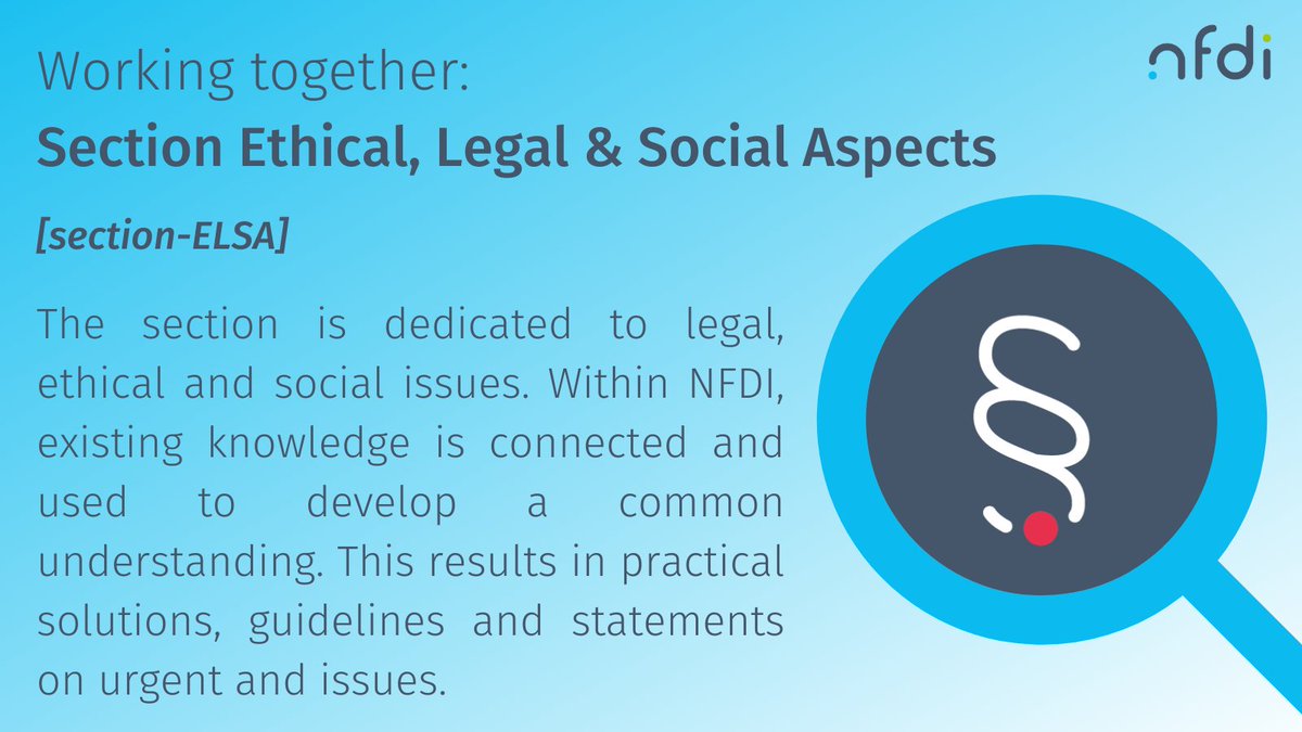 NFDI_de's tweet photo. Our #NFDI section Ethical, Legal & Social Aspects has already (co-)written and submitted two statements at EU level.
➡️More: https://t.co/KRmK7AabG3
#FDM #RDM #oneNFDI https://t.co/nvoqbdRKN6