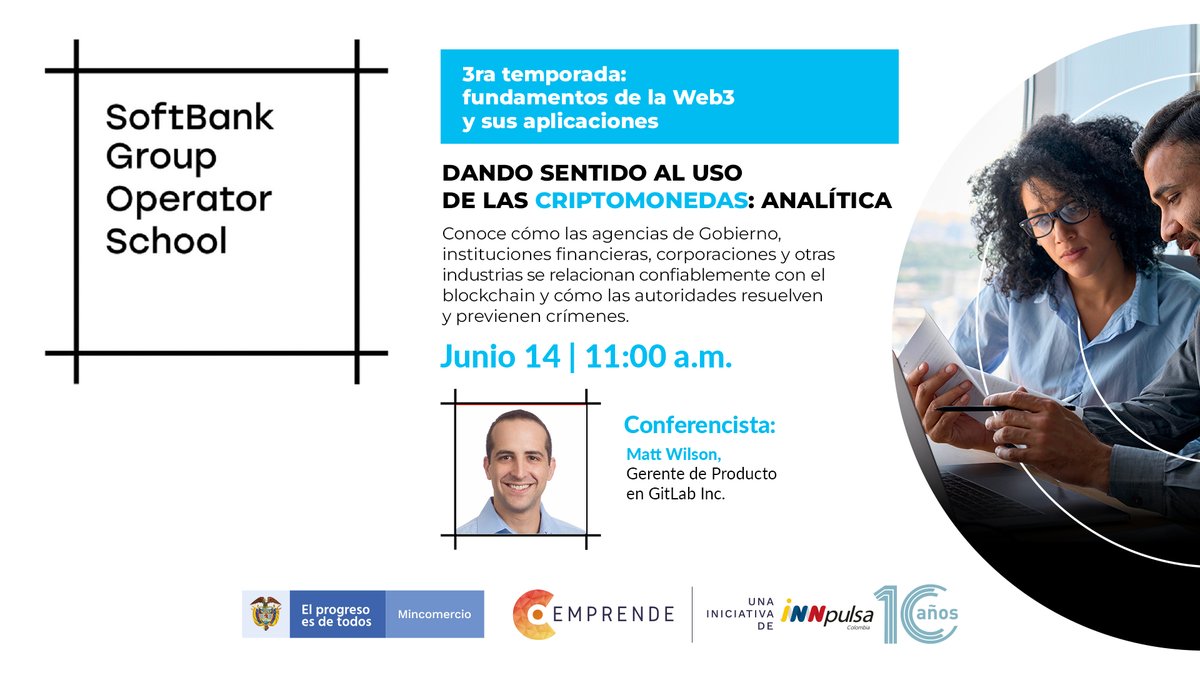 InnpulsaCol's tweet photo. #Atención📢| #HOY a las #11AM tendremos una nueva sesión de #SoftbankOperatorSchool, en la que aprenderemos más sobre cómo agencias del Gobierno, instituciones financieras y otras industrias previenen y resuelven crímenes a través del #Blockchain🤩👉https://t.co/feM9sBoT1C

#SBOS https://t.co/rRC6Uj6fY8
