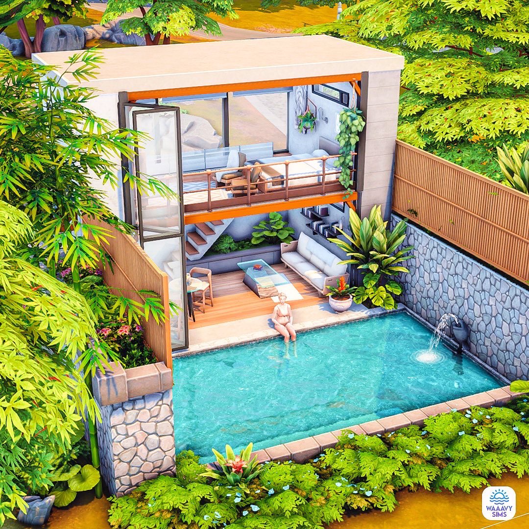 waaavysims's tweet photo. My latest #ArtToBuild! As soon as I saw this piece by Minnie Zhou on ArtStation, I knew I wanted to recreate it in Mt. Komorebi🍁🌳🎋 #TS4 #ShowUsYourBuilds https://t.co/hH7PeT3swB