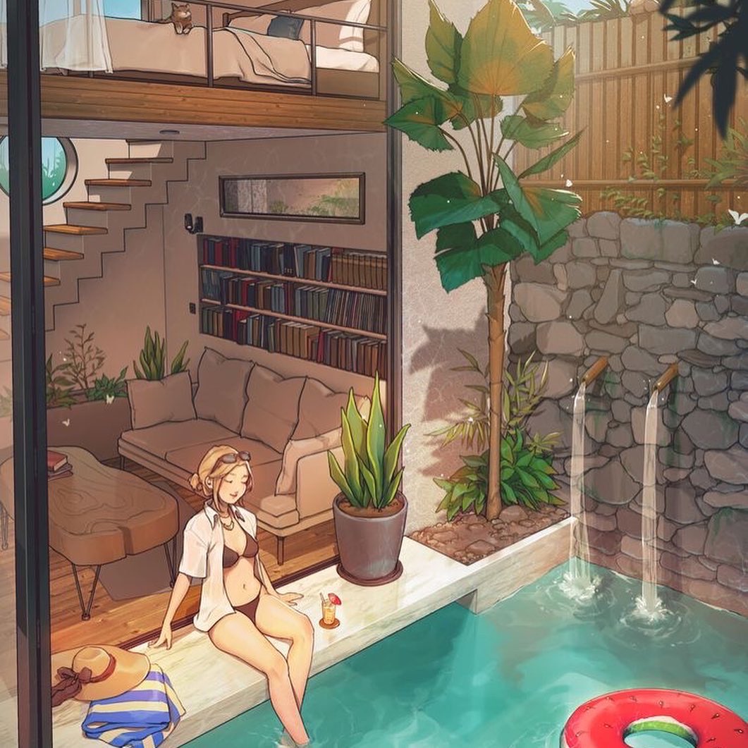 waaavysims's tweet photo. My latest #ArtToBuild! As soon as I saw this piece by Minnie Zhou on ArtStation, I knew I wanted to recreate it in Mt. Komorebi🍁🌳🎋 #TS4 #ShowUsYourBuilds https://t.co/hH7PeT3swB