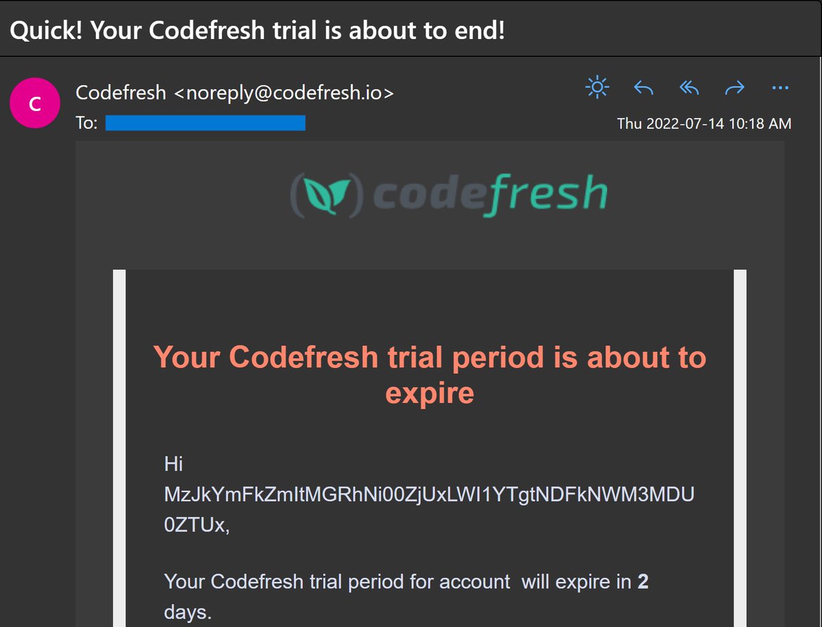 AdinErmie's tweet photo. Hey @codefresh, I think you got my name wrong ;-) 
#AutomatedEmails #UserName https://t.co/ZCB6JTXc9o
