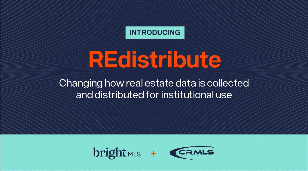 Bright_MLS's tweet photo. Innovation is the heart of evolution. In collaboration with @CRMLSNews, we are excited to announce the launch of REdistribute, a joint venture changing how data is collected and shared. Read more at https://t.co/8lDRud6vga #BrightMLS #CRMLS https://t.co/rfZpy5c7z4