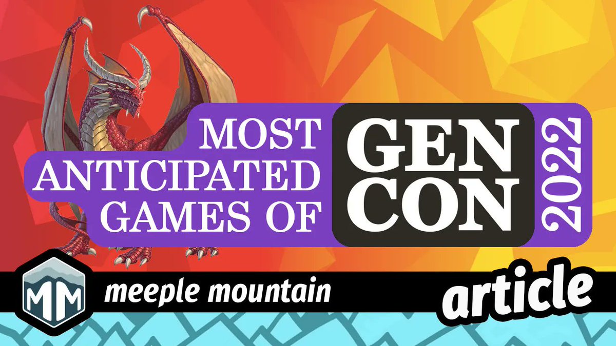 meeplemountain's tweet photo. Gen Con is almost upon us and our team has picked through the list of over 330 titles slated to be released, revealed, or relished, to find the very best for you.
https://t.co/RI9n8zQyMu
#BoardGames #GenCon #MostAnticipated #AwesomeGames https://t.co/kBdgDf4UMx