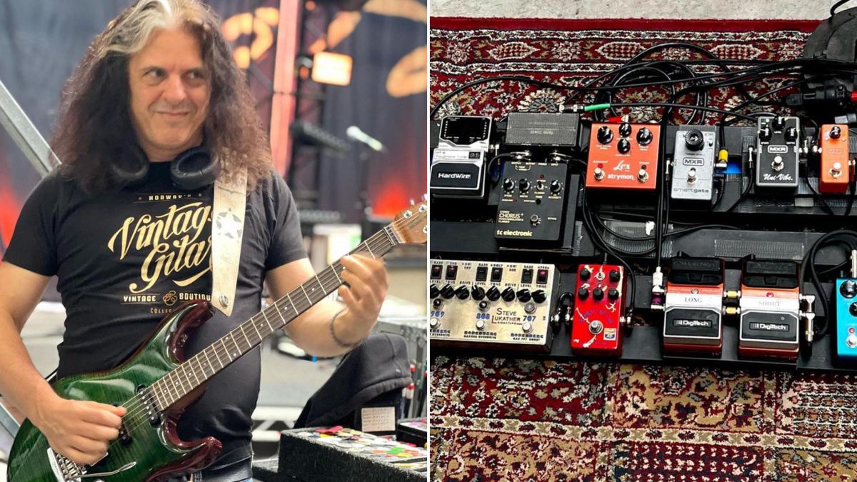 GuitarWorld's tweet photo. Watch Alex Skolnick demo Steve Lukather’s live rig and reveal what’s on the Toto guitarist’s pedalboard https://t.co/9erF5n2diY https://t.co/gFT1FchXhO