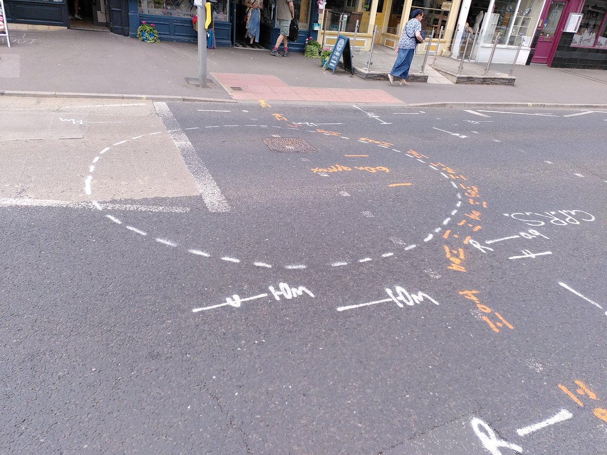 KilbanePete's tweet photo. Not a #BishyRd UFO site but, I'm told, markings for CYC/Yorks Water investigations. Plan is to lift the manhole and put a camera down to see what needs to be done to fix the dip in the road. No digging (yet). Investigations after 10pm. Hopefully won't find anything too bad 🫰 https://t.co/mNJ46SMRtk
