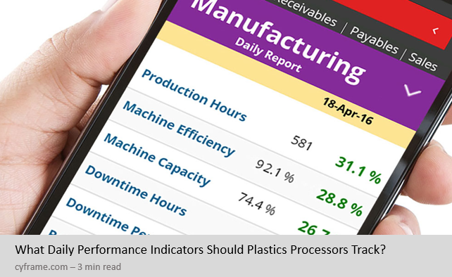 CyFrameTeam's tweet image. Are you tracking the right KPIs for your plastics processing enterprise? Percent of production capacity realized, downtime, scrap by type or cause, and shift profitability should be on your list! See what you should be tracking.cyframe.com/what-daily-per…

#ERP  #Plastics #CyFrame