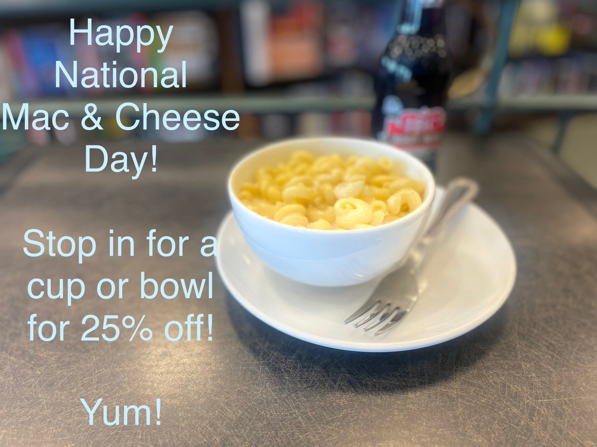 DebbieHoran927's tweet photo. Come and celebrate National Mac and Cheese Day!! 25%off!! #macandcheeseday #bncafe https://t.co/vZzj5QoAR4