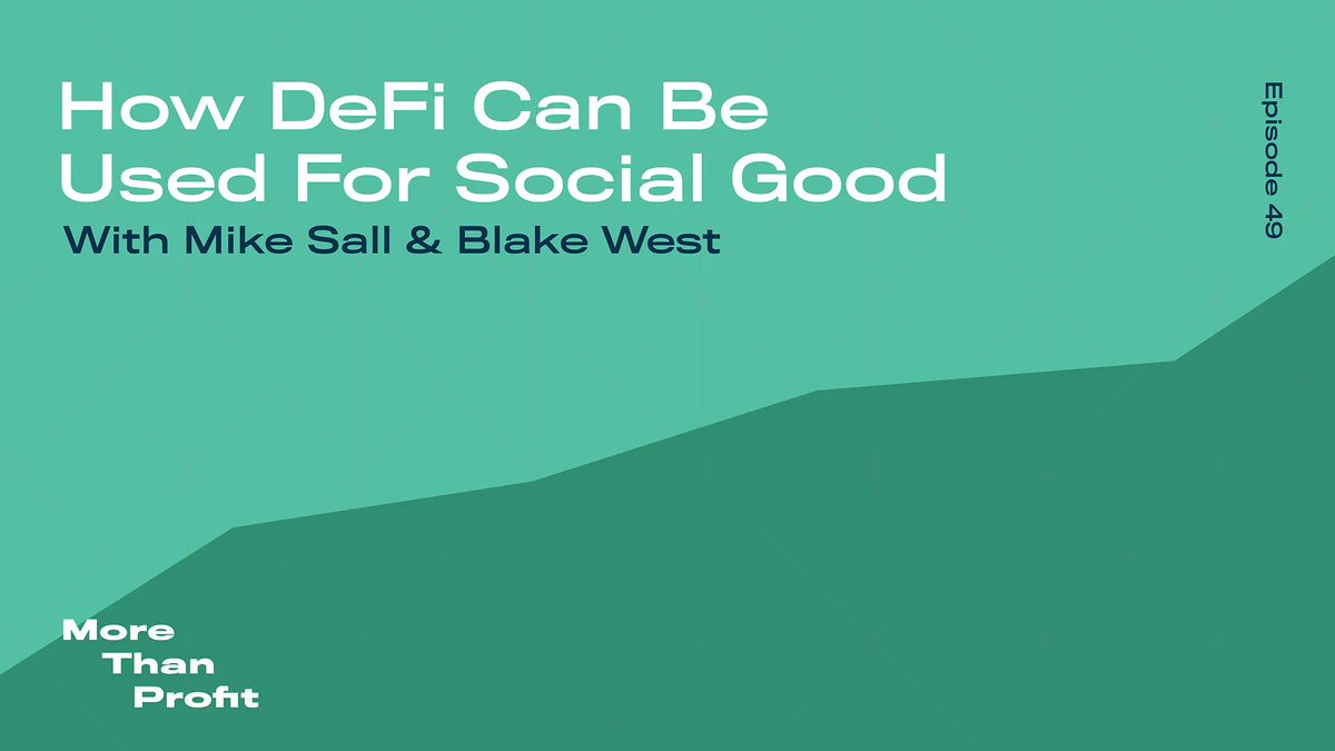 Today’s special episode of the More Than Profit podcast is hosted by <a href="/_tjabood/">TJA</a> and he sat down with <a href="/_blakewest/">blake west</a> and <a href="/sall/">Mike Sall</a>, the co-founders of <a href="/goldfinch_fi/">Goldfinch</a> to talk about what #DeFi is and #crypto’s ability to transform financial models. Listen here! buff.ly/3z2iF68
