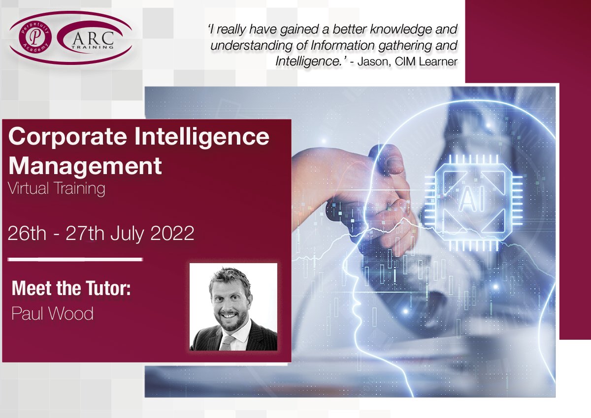 Have you registered for the upcoming Corporate Intelligence Management course? There's still time to join us and learn about gathering and strategising corporate intelligence.   

Register here: bit.ly/34TurUf

#Securitymanagement #Security