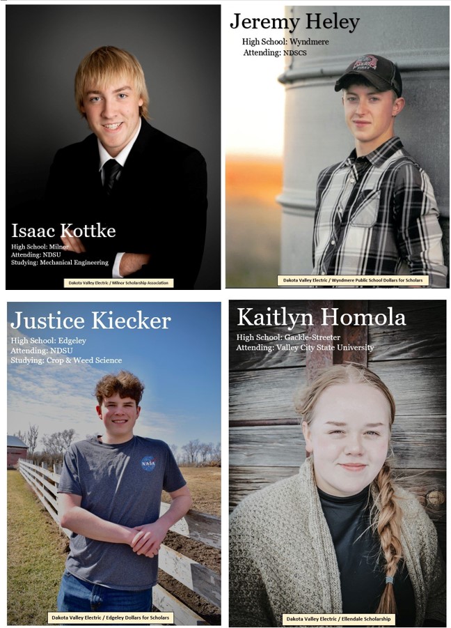 DakValElectric's tweet photo. Each year Dakota Valley Electric awards a $1,000 scholarship to each of the 15 high schools in our service territory through a qualified scholarship organization; pictures of our winners are attached. 
Congratulations to our 2022 winners, may your futures shine bright! https://t.co/6VTGo7Bh6W