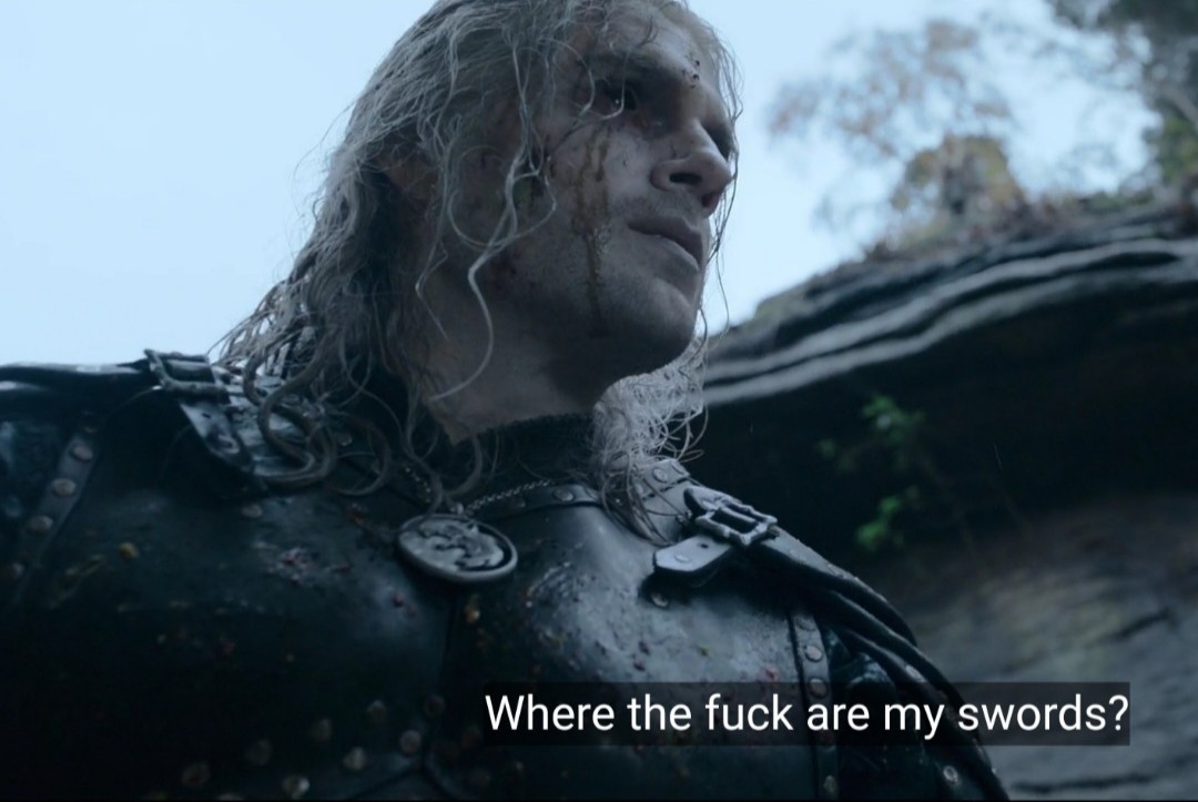 RedanianIntel's tweet photo. Fun fact: House of the Dragon borrowed some of the prop swords from The Witcher for its new/old Iron Throne

And Geralt was wondering where they went https://t.co/8cJutHCpys