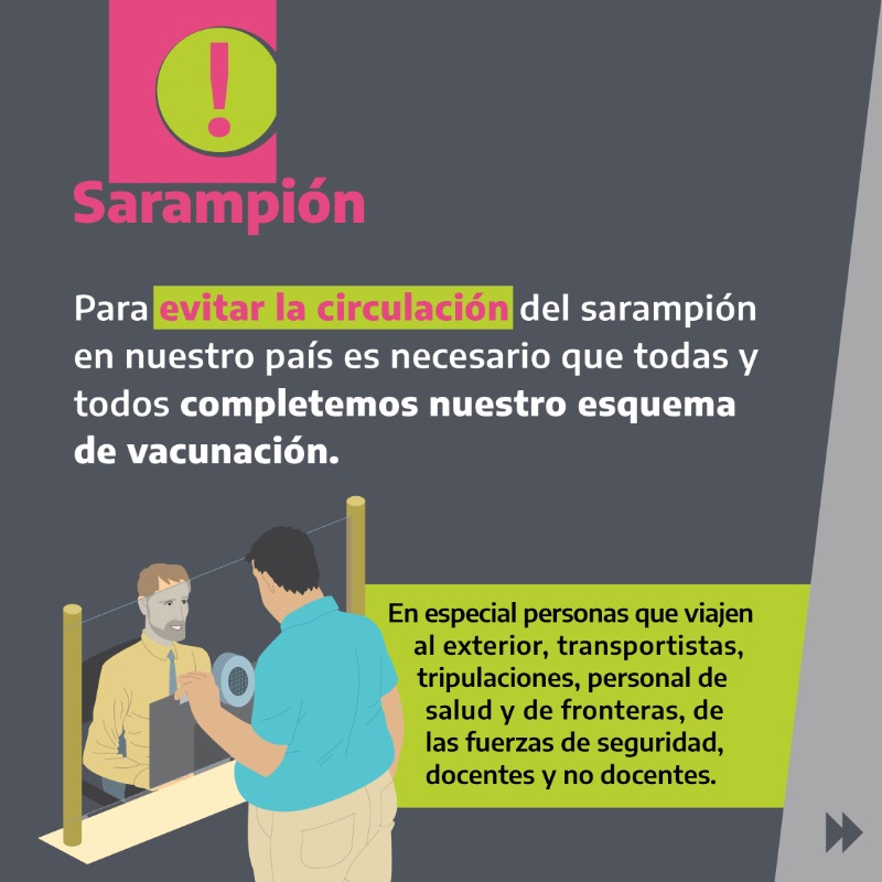 MinSalud_Ar's tweet photo. ¡Completá el esquema de vacunación! 💉

✔️Primera dosis de vacuna triple viral a los 12 meses y la segunda a los 5 años.

✔️Mayores de 5 años, adolescentes y adultos deben acreditar al menos dos dosis de vacuna doble o triple viral aplicadas después del año de vida.