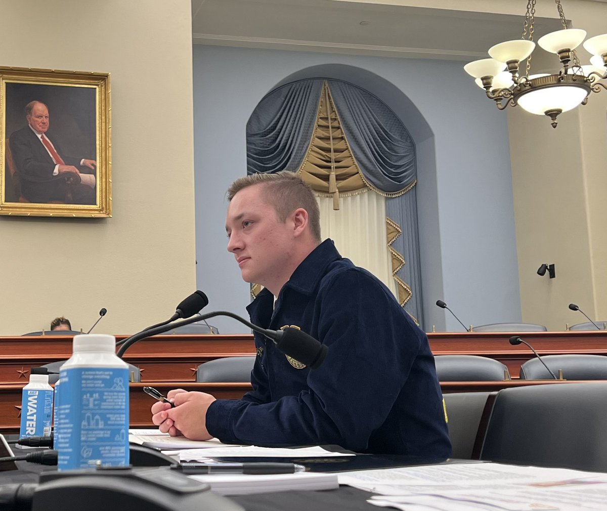FairGrowthCmte's tweet photo. “Students should be encouraged to learn about #rural issues and global issues, not just the traditional #education path," stated @VirginiaFFA’s Andrew Seibel at @FairGrowthCMte's roundtable on #RuralAmerica. https://t.co/sYiGhH5w9i