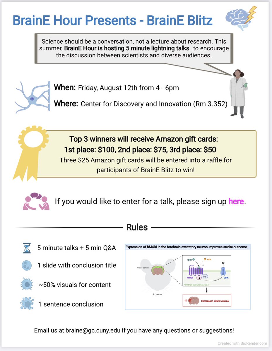 CUNY Sci Com (@cunyscicom) on Twitter photo CUNY Grad student led organization BrainE is having a #scicomm event of lightning ⚡️neuro talks! Link is in a reply to this tweet! <a href="/jasmino_acid/">Jasmine Pathan, PhD</a> <a href="/DanielBrennan__/">Daniel Brennan</a> CUNY Grad student led organization BrainE is having a #scicomm event of lightning ⚡️neuro talks! Link is in a reply to this tweet! <a href="/jasmino_acid/">Jasmine Pathan, PhD</a> <a href="/DanielBrennan__/">Daniel Brennan</a>