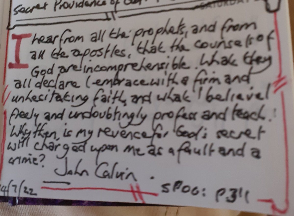 weecalvin1509's tweet photo. In other words Calvin is saying:
1) God says it.
2) That settles it.
3) I believe it.
4) I teach it.
#SecretWillOfGod #OhTheDepths #BasicTheism #Calvinism #thoughtsbook https://t.co/lPuGHGqdUw
