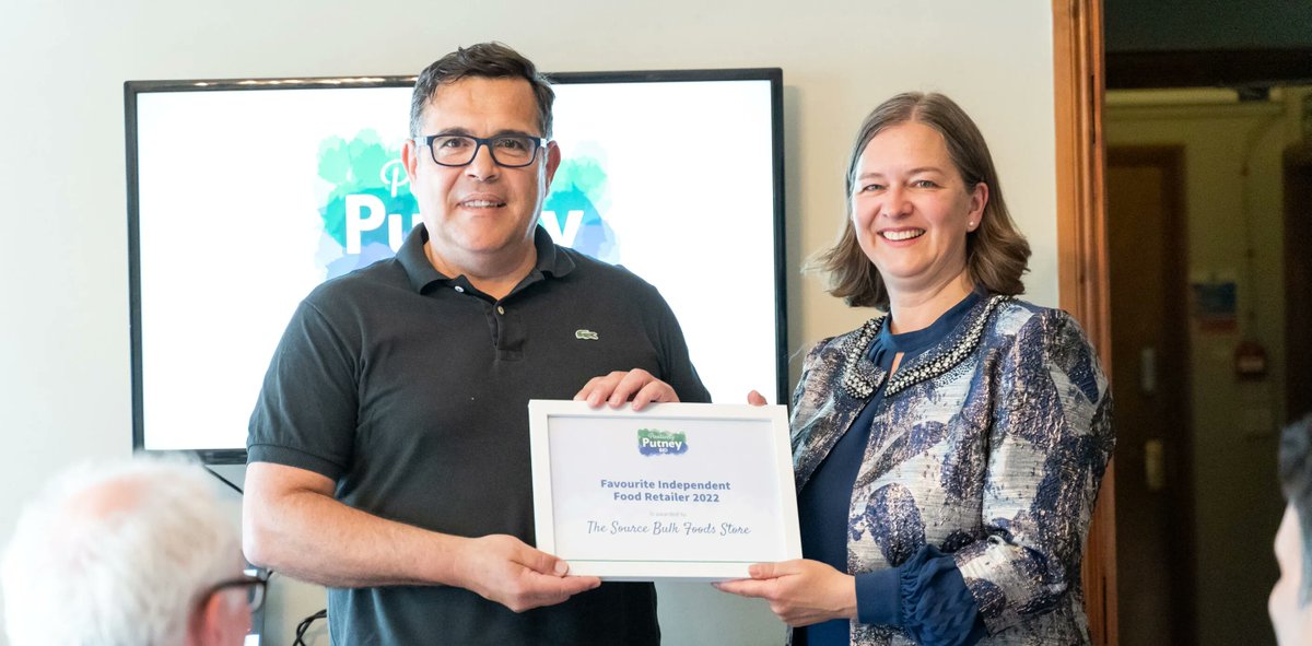 thesource_uk's tweet photo. Congratulations @thesourceputney! 🥳

The Source Bulk Foods Store was awarded the favourite independent food retailer. Our Putney store opened in 2021 on Putney High Street and we are so proud of them! 

#thesourcebulkfoods #zerowaste #ecofriendly #plasticfree #ecofriendlyliving https://t.co/RiRuSInZ4u