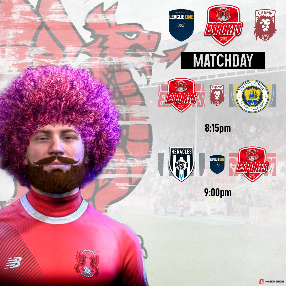 Here are our games for Matchday 3️⃣ of <a href="/OfficialVPG/">Virtual Pro Gaming</a>.

VPG 🏴󠁧󠁢󠁥󠁮󠁧󠁿 8:15PM 🆚 <a href="/Baffinsroversfc/">Baffins Rovers FC</a>

VPG 🇪🇺 9:00PM 🆚 <a href="/HeraclesEsports/">Heracles eSports</a> II

🎨 - <a href="/PhantomDesign21/">Phantom Designs</a>

Good Luck to our Opponents this evening 🤝

#OnlyOneOrient