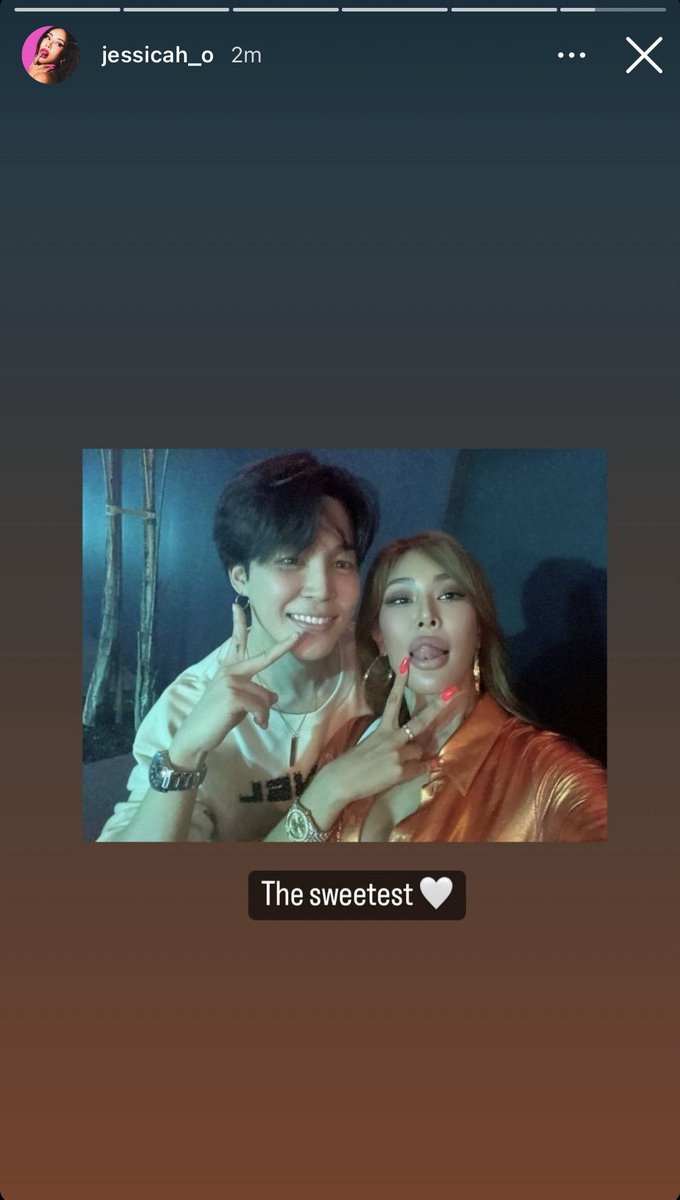 7btsupdates's tweet photo. Jessi on instagram story with Jimin

@BTS_twt 
-🐼 https://t.co/lg1v74dVbT