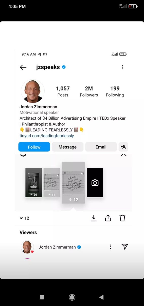 BhadkeKomal's tweet photo. Omg I can't believe that motivational speaker Jordan Zimmerman viewed my story ☺ https://t.co/2Rz2OVwYBF