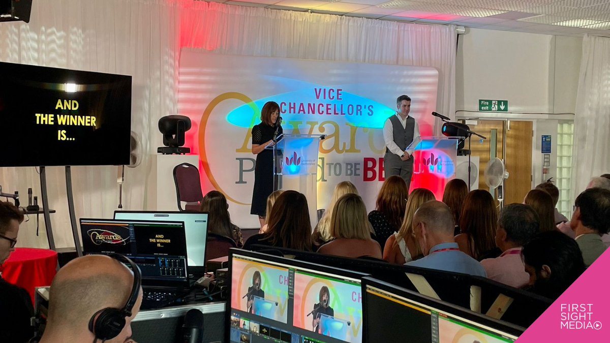 firstsightmedia's tweet photo. Awards time!
Behind the scenes at the @uniofbeds Vice Chancellor’s #ProudToBeBeds Awards 2022.
Our team had the #TechnicalProduction covered for the best experience for those in-person and online.
#Hybrid #FirstSightMedia #Live #EventProduction #AV #LiveStream https://t.co/QRPhLWifGs