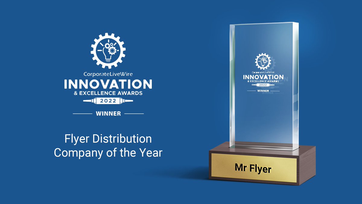 MrFlyerLtd's tweet photo. With great pleasure, we would like to announce that we have won Flyer Distribution Company of the Year 2022, awarded by Corporate LiveWire.

Check out our new blog:
https://t.co/5SDcp3bd0W

#awardwinning #flyerdistribution #Innovationandexcellence https://t.co/TBMrXaXBn3