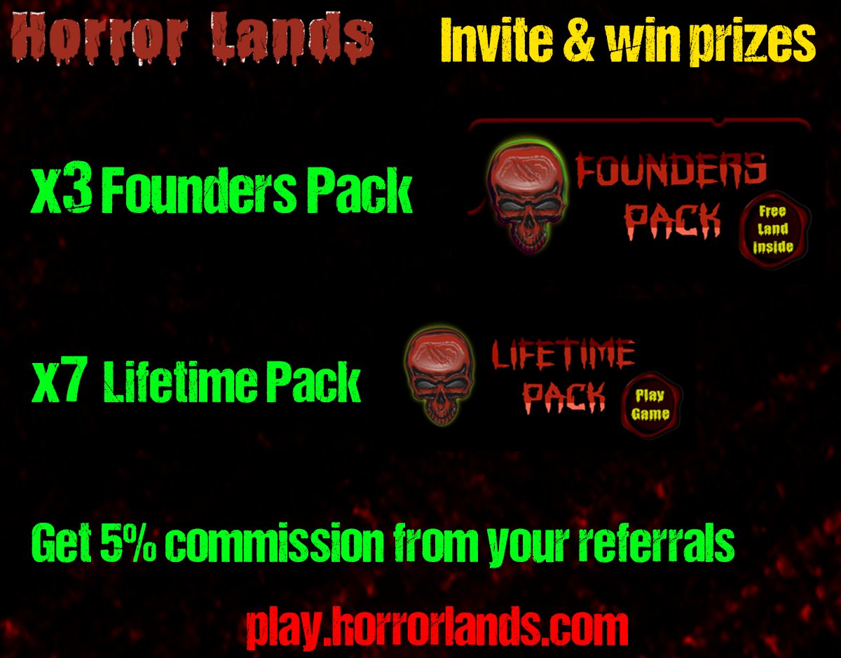 Invite &amp; Win Valuable Nfts 🚀

1️⃣Join:play.horrorlands.com
2️⃣Get your unique invite code,share with friends &amp; Community