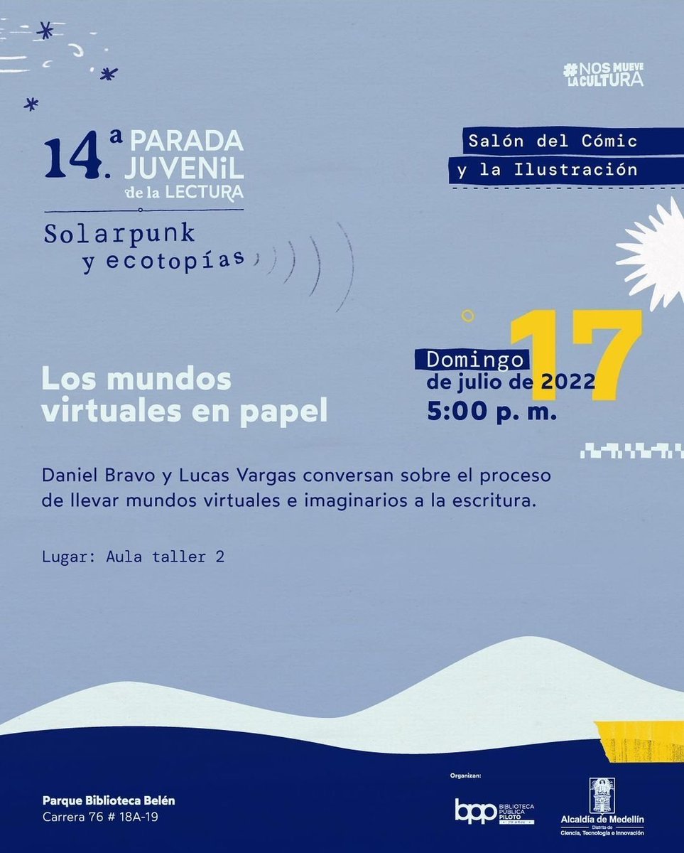 Nos vemos el domingo. <a href="/dbravoandrade/">Daniel Bravo A.</a> y @bufoneremita en la Parada Juvenil de la Lectura 
#Medellín
<a href="/FiestaLibro/">Fiesta del Libro</a> 
<a href="/AlcaldiadeMed/">Alcaldía de Medellín</a>
