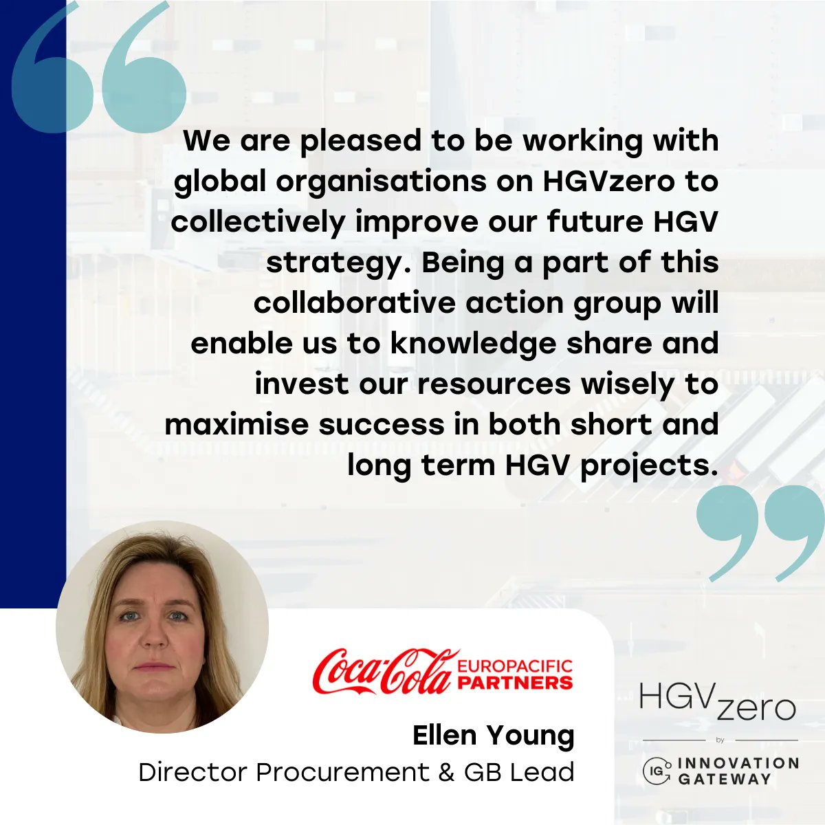InnovatnGateway's tweet photo. "We are pleased to be working with global organisations on HGVZero to collectively improve our future HGV strategy." Ellen Young from @CocaColaEP speaks about our #HGVZero #actiongroup. Find out more: https://t.co/G9rY6SFBHh #Innovation #collaboration #NetZero https://t.co/OuFkeYkC1q